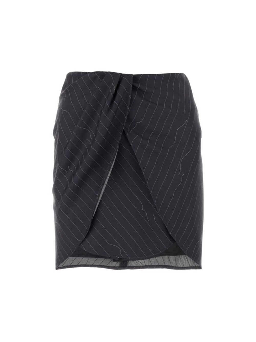 NWT Off-White Pinstripe Draped Mini Skirt Sz 36 IT